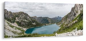 Obraz jazera v horách (120x50 cm)