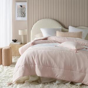 Ružový prehoz na posteľ Noemi so strapcami 240 x 260 cm Ružová