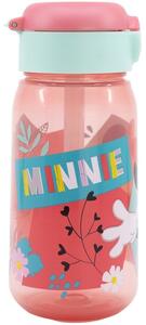 Plastová fľaša na pitie so slamkou a viečkom Minnie Mouse - 510 ml