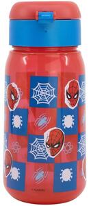 Plastová fľaša na pitie so slamkou a viečkom Spiderman - 510 ml