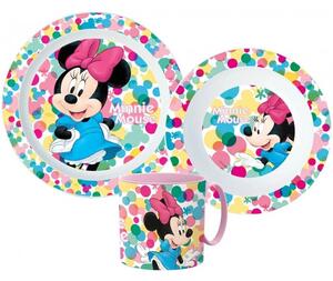 Sada plastového riadu / jedálenská súprava s hrnčekom Disney - Minnie Mouse - 3 diely