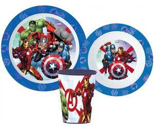 Sada plastového riadu Avengers - MARVEL - s kelímkom - 3 dielna súprava