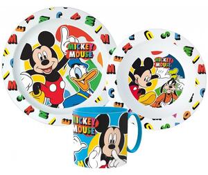 Detská sada plastového riadu Disney - Mickey Mouse s hrnčekom - 3 diely