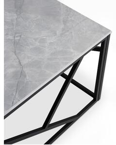 Konferenčný stolík ENAVIRSI 2 sivý mramor/čierna