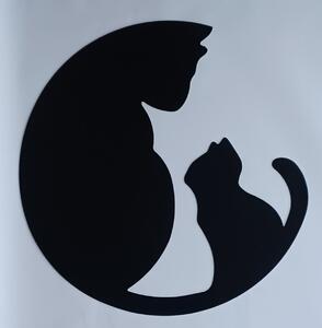 Kovový obraz Mačka s mačiatkom Farba: Bez povrchovej úpravy