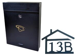 Poštová schránka + číslo domu 2 farba čierna Počet číslic: 1-3 číslice