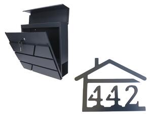 Poštová schránka + číslo domu 2 farba antracit Počet číslic: 1-3 číslice