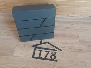 Poštová schránka + číslo domu 2 farba antracit Počet číslic: 4-6 číslic
