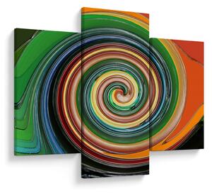 Abstraktný obraz - farebná špirála (90x60 cm)