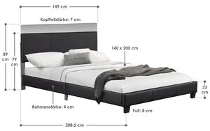 Čalúnená posteľ ,,Barcelona" 140 x 200 cm - čierna