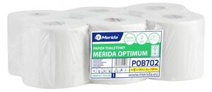 Toaletný papier MERIDA OPTIMUM FLEXI, dvojvrstvový, biely, rolka 120 m, 6 ks