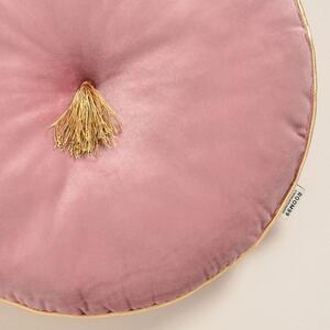 Okrúhly dekoračný vankúš ALLURE ružovej farby s priemerom 45 cm