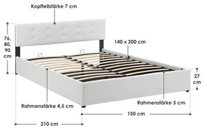 Čalúnená posteľ ,,Marbella" 140 x 200 cm - biela