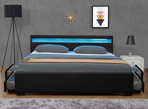 Čalúnená posteľ ,,Lyon" s úložným priestorom 140 x 200 cm - čierna