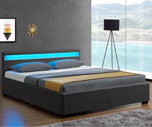 Čalúnená posteľ ,,Lyon" s úložným priestorom 140 x 200 cm - tmavošedá