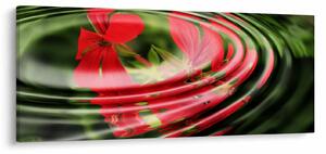 Abstraktný obraz - kvety vo vlnách (120x50 cm)