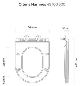 Oltens Hamnes wc dosky voľne padajúca čierna 45100300