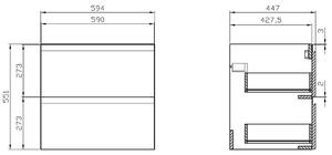 Cersanit Moduo skrinka 59.4x44.7x55.1 cm sivá K116-022