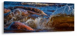 Detailný obraz - voda medzi kameňmi (120x50 cm)