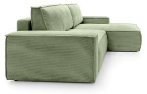 Rohová rozkladacia sedačka Fiord - zelená Strana: Ľavá