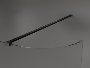 Mexen Kioto, zaoblená sprchová zástena 110 x 200 cm, 8mm číre sklo, čierny profil, 800-110-101-70-06
