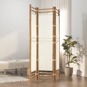 Skladací 3-panelový paraván 120 cm bambus a plátno