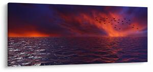 Obraz mora s vtákmi (120x50 cm)