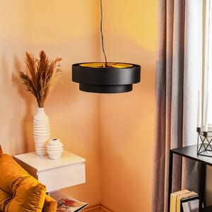 Závesná lampa Fredik, Ø 45 cm, čierna/zlatá