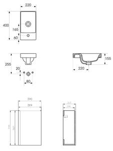 Cersanit Moduo umývadlo so skrinkou 40 cm sivá S801-217-DSM