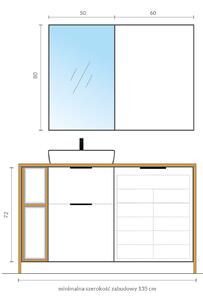 Cersanit City skrinka 49.4x14.1x80 cm so zrkadlom biela S584-023-DSM