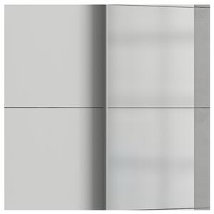 Šatníková skriňa so zrkadlom ERICA sivá/biela, šírka 135 cm