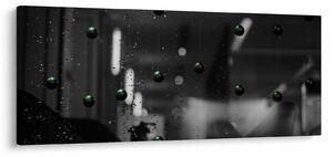 Abstraktný obraz - zelené guličky (120x50 cm)