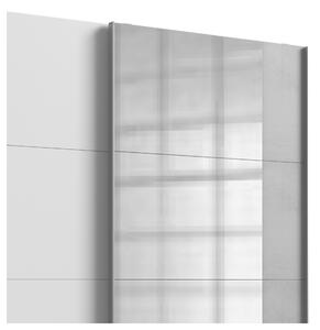 Šatníková skriňa so zrkadlom ERICA sivá/biela, šírka 179 cm