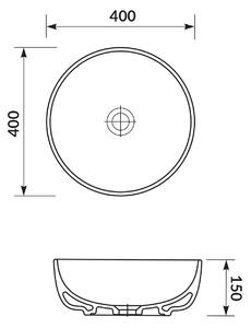 Cersanit Moduo umývadlo 40x40 cm okrúhly biela K116-048