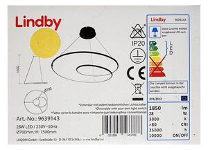 Lindby Lindby - LED Stmievateľný luster na lanku LUCY LED/28W/230V LW0609 + záruka 3 roky zadarmo