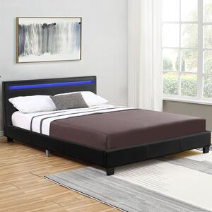 Čalúnená posteľ Verona 120 x 200 cm s LED osvetlením v čiernej farbe