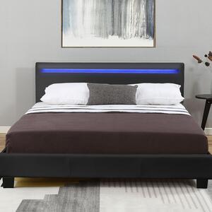 Čalúnená posteľ Verona 120 x 200 cm s LED osvetlením v čiernej farbe