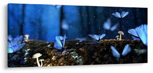 Obraz modrých motýľov (120x50 cm)