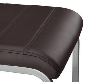 Konzolová stolička Vegas sada 4 kusov zo syntetickej kože v hnedej farbe