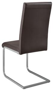 Konzolová stolička Vegas sada 4 kusov zo syntetickej kože v hnedej farbe