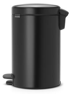 Matne čierny nášľapný oceľový odpadkový kôš 12 l NewIcon – Brabantia