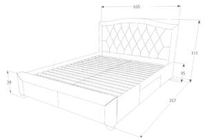 Čalúnená posteľ ELECTRA 160 x 200 cm farba šedá/dub