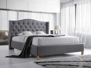 Čalúnená posteľ ASPEN 160 x 200 cm farba šedá/dub