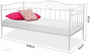 Kovová posteľ BIRMA 90 x 200 cm biela