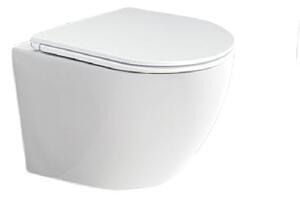 Mereo Keramika - Závesné WC s doskou SoftClose, Rimless, biela VSD82S