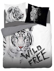 DETEXPOL Francúzske obliečky Biely Tiger Wild Free Bavlna, 220/200, 70/80 cm