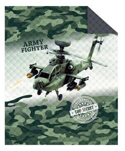 DETEXPOL Prehoz na posteľ Army vrtuľník Polyester, 170/210 cm