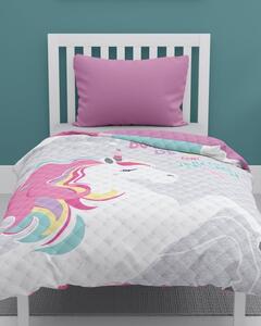 DETEXPOL Prehoz na posteľ Jednorožec grey Polyester, 170/210 cm
