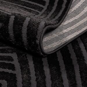 Dekorstudio Okrúhly jednofarebný koberec FANCY 648 - čierny Priemer koberca: 200cm