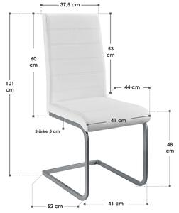 Konzolová stolička Vegas sada 4 kusov zo syntetickej kože v bielej farbe